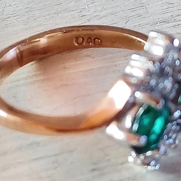 DAC Emerald and CZ Gold Ring - Picture 12 of 12